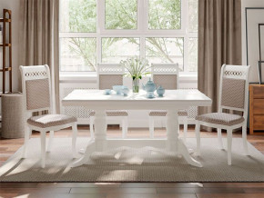 Обеденная группа стол Дижон и стулья Флоренция-1 4 шт белый в Красноуфимске - krasnoufimsk.magazinmebel.ru | фото - изображение 1