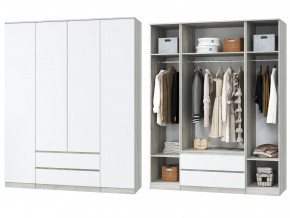 Шкаф для одежды четырехдверный Лори дуб серый, белый в Красноуфимске - krasnoufimsk.magazinmebel.ru | фото