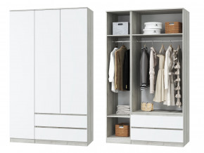 Шкаф для одежды трехдверный Лори дуб серый, белый в Красноуфимске - krasnoufimsk.magazinmebel.ru | фото