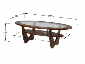 Стол журнальный Юпитер со стеклом СЖС-01 орех в Красноуфимске - krasnoufimsk.magazinmebel.ru | фото - изображение 2