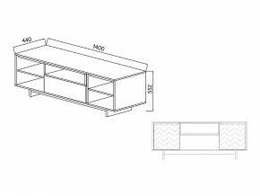 Тумба для ТВА Moderno-1400 Ф1 в Красноуфимске - krasnoufimsk.magazinmebel.ru | фото - изображение 2